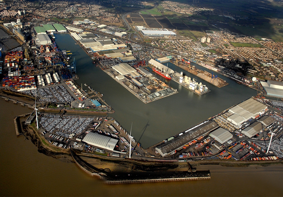 Aerial shot of existing Port of Tilbury