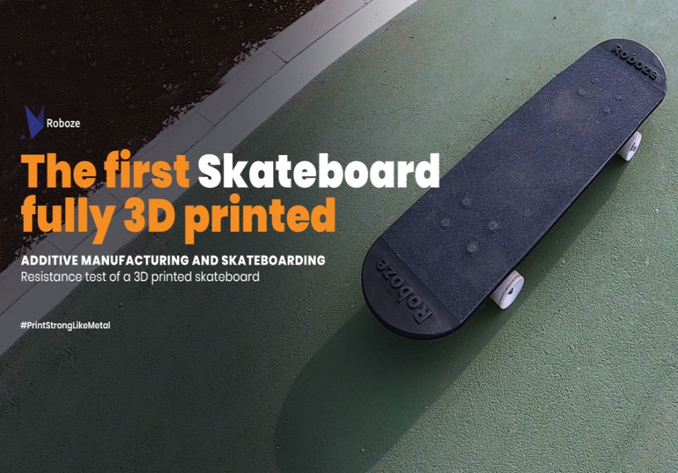 3D printed skateboard