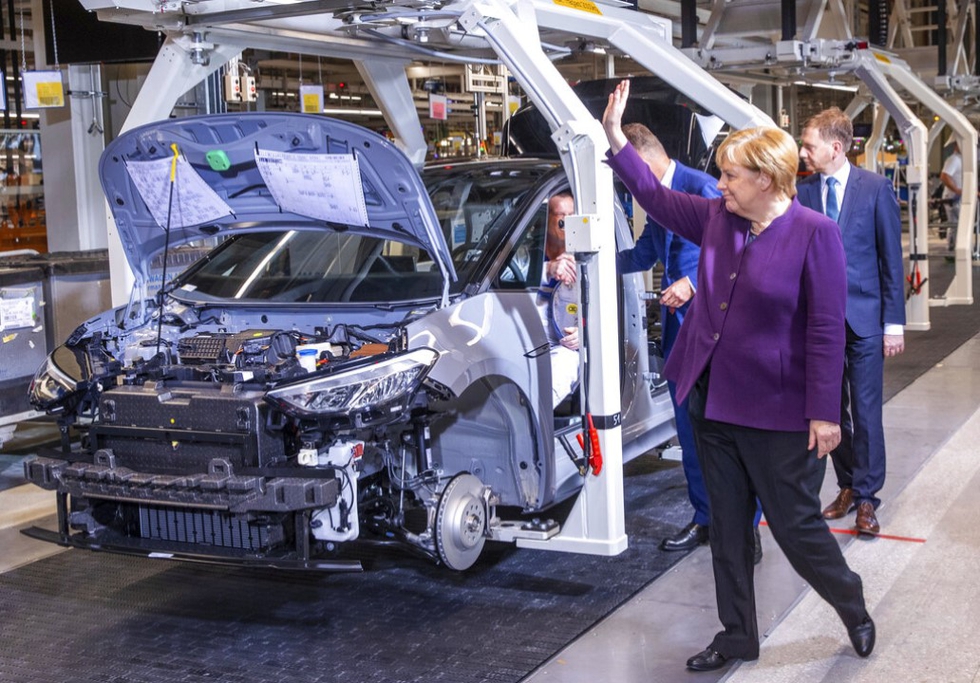 Angela Merkel at VW