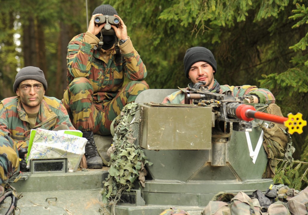 Belgian Army soldiers conduct a reconnaissance and surveillance mission