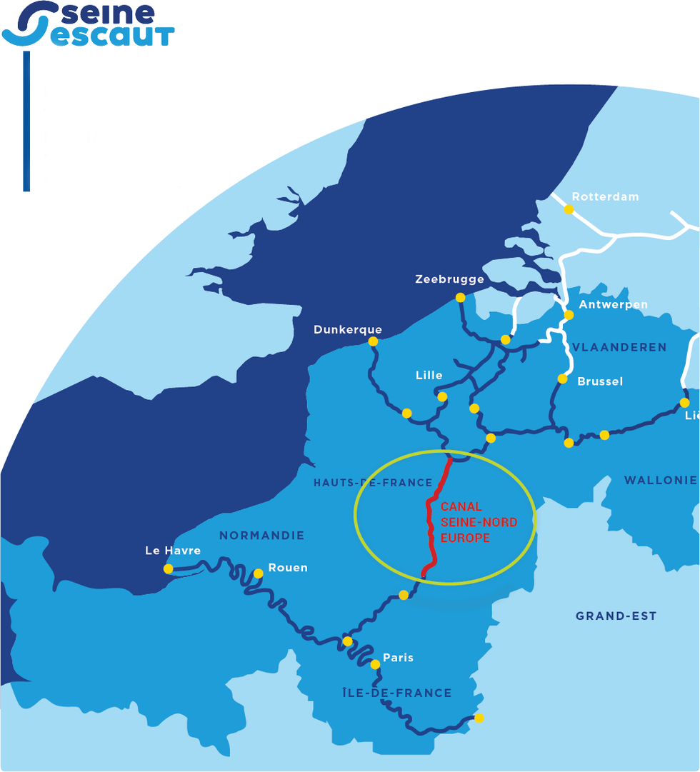 Canal Seine-Nord Europe map