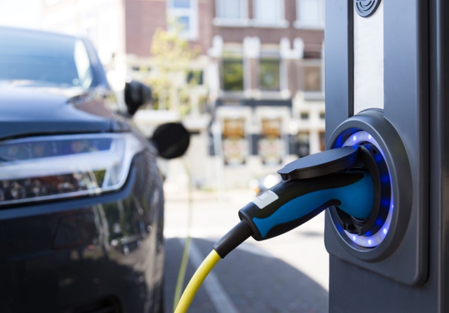 Electric car charging column