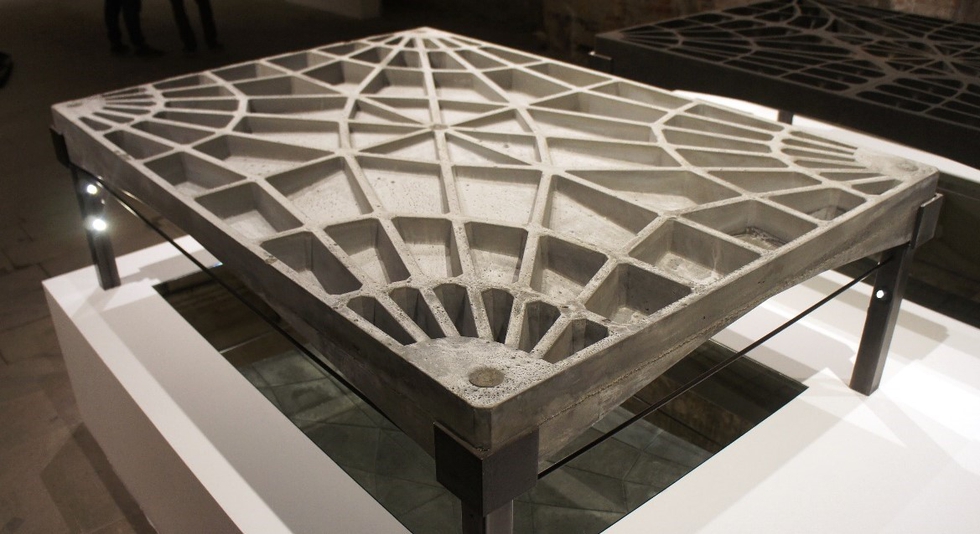 Fig 2: Unreinforced concrete funicular floor prototype. Block Research Group, ETH Zurich. Photo credit: Nick Krouwel