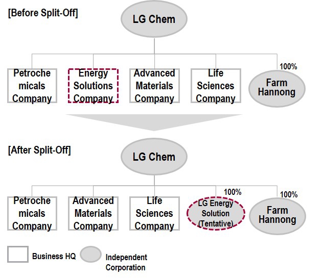 LG Chem spin off corporate structure