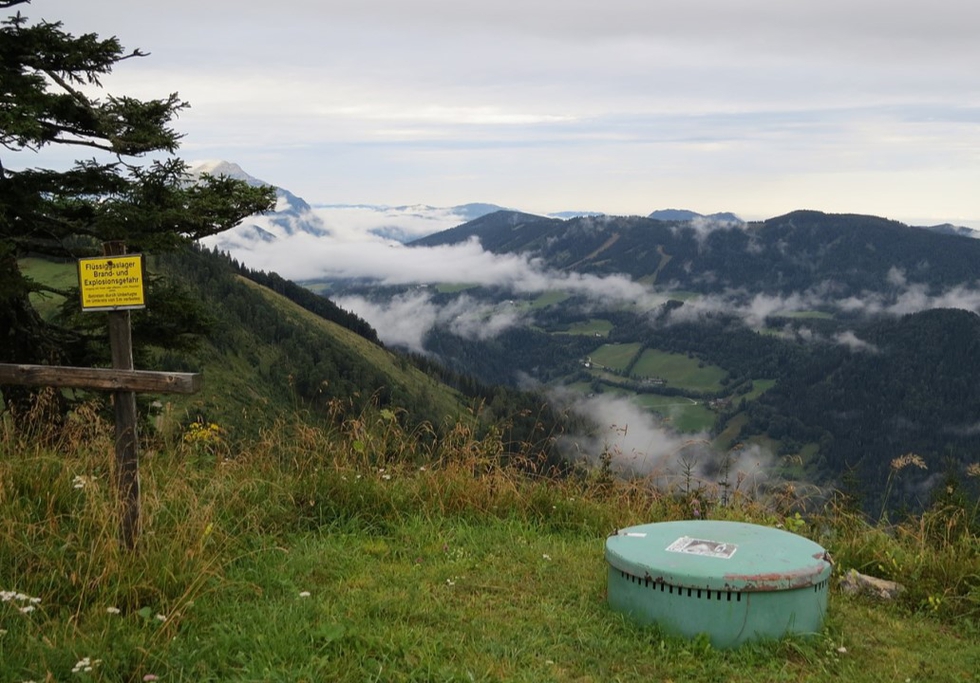 Liquefied petroleum gas tank at Tirolerkogel, Annaberg, Austria