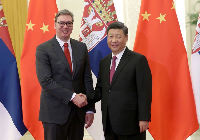 Aleksandar Vučić meets Xi Jinping. Credit: Xinhuanet