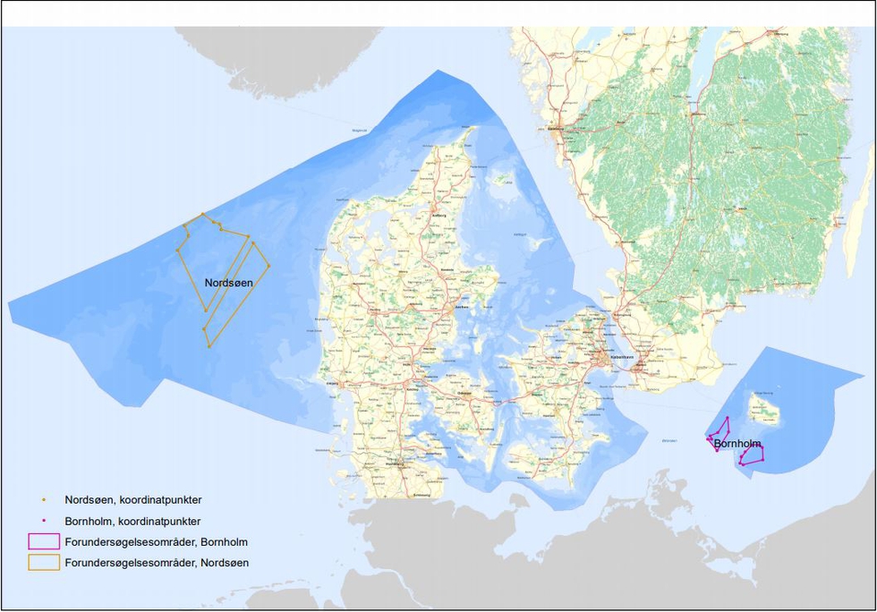 Denmark energy islands map