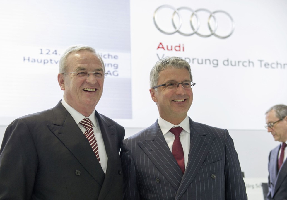 Martin Winterkorn &amp; Rupert Stadler at the Audi General Meeting in Neckarsulm, 2013. Source: Audi AG / Flickr