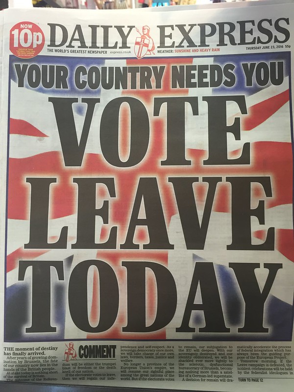 Daily Express. Vote Leave Today. Source: Jeff Djevdet / Flickr