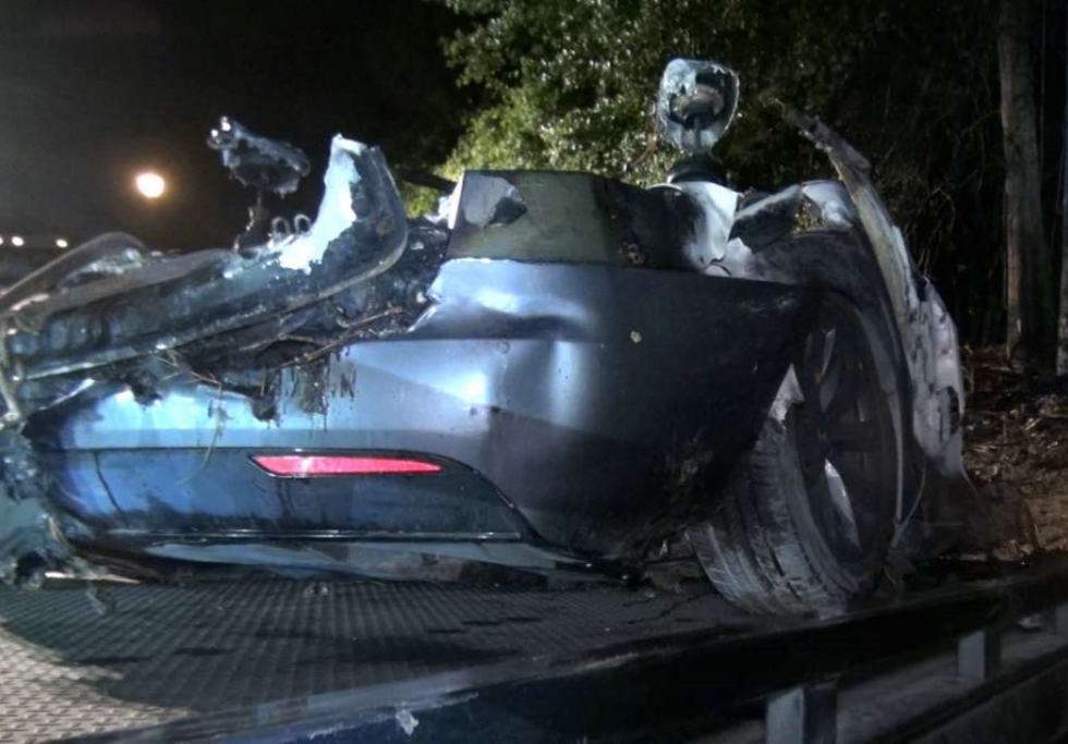 Driverless Tesla crash, Texas. Source: Montgomery County Police Reporter