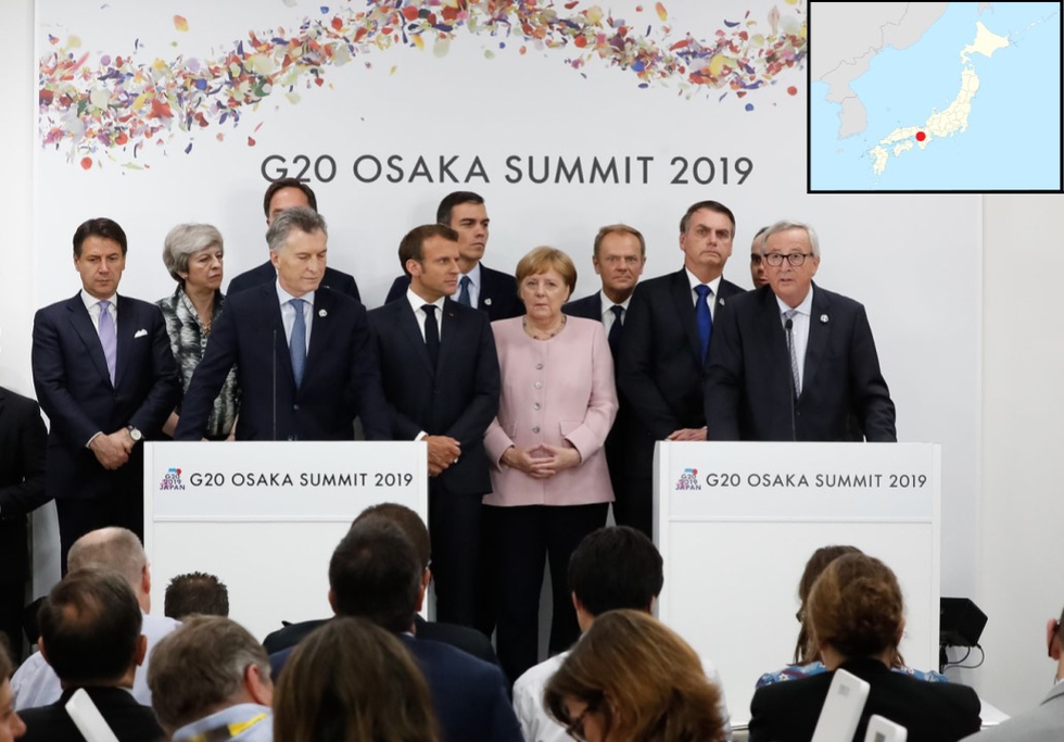 World leaders at the G20 summit in Osaka, Japan, June 29, 2019. Photo: Palácio do Planalto / Flickr. Licence: CC BY
