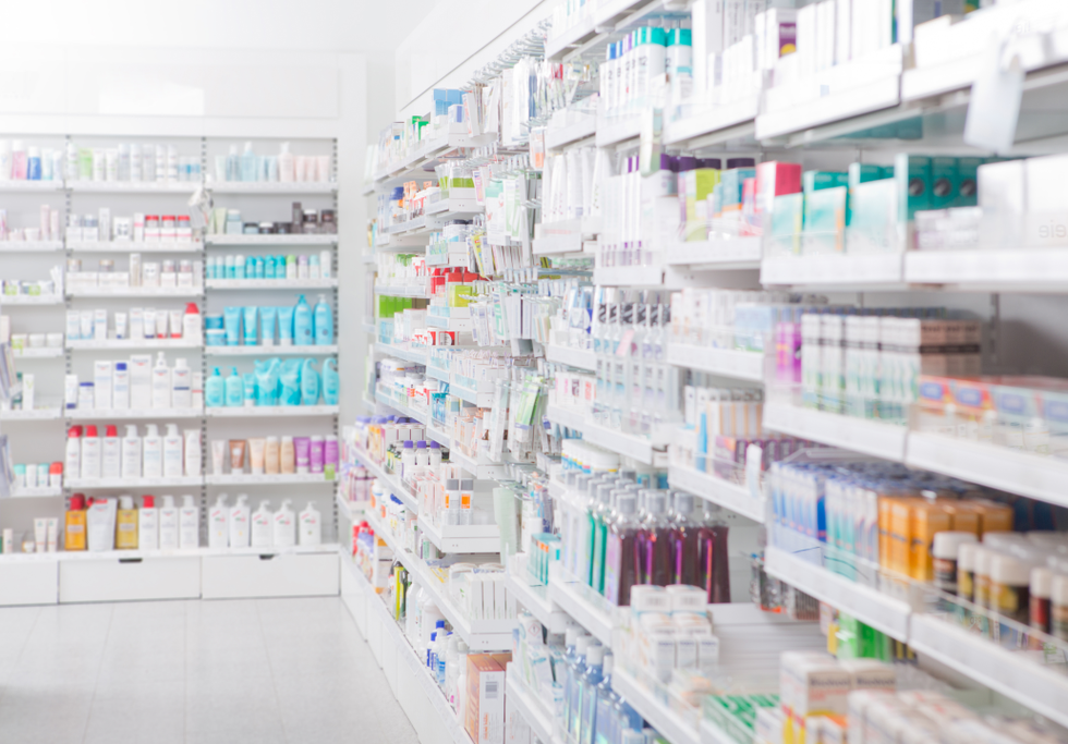 Pharmacy interior.  Credit: Tyler Olsen / Shutterstock