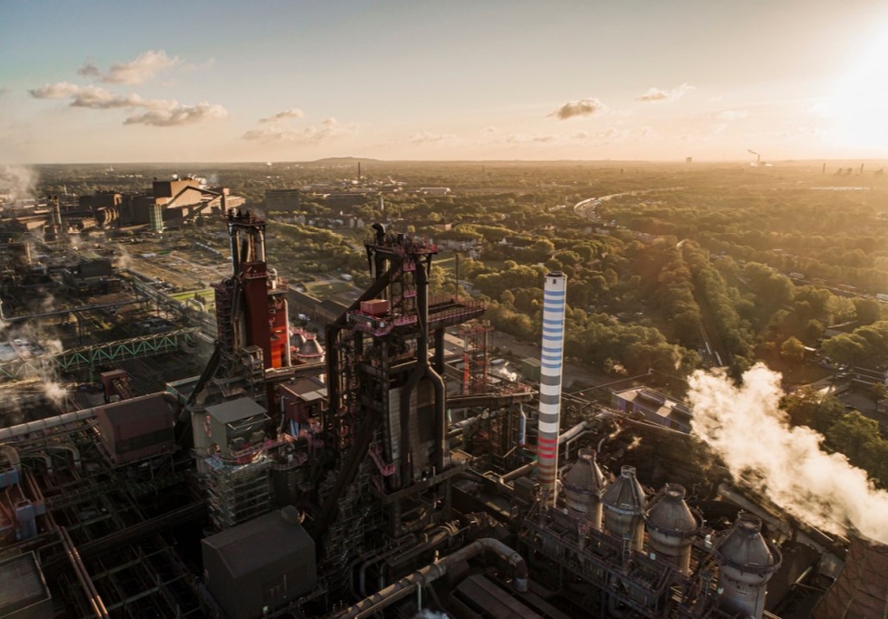 Blast furnaces 8 and 9 at Thyssenkrupp Steel site in Duisburg Hamborn. Photo: Thyssenkrupp Steel Europe