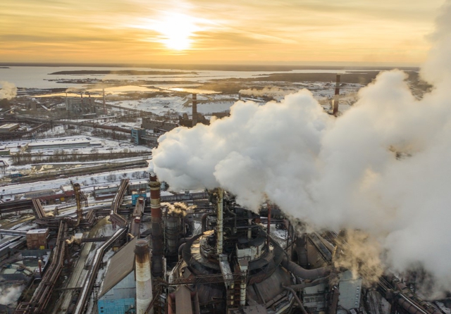 Coal coking waste emissions at Severstal steel plant, Cherepovets, Russia. Photo: ABphotopro / Shutterstock