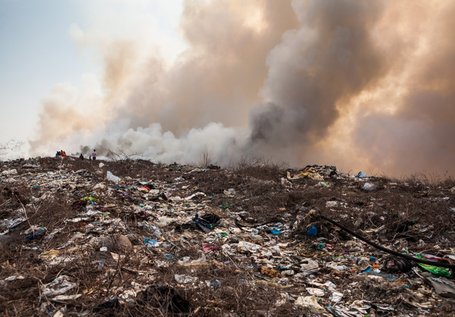 Plastic air pollution. Credit: WitthayaP / Shutterstock