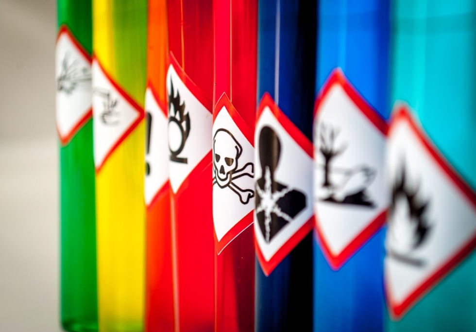 Chemical hazard pictograms. Credit: Antoine2K / Shutterstock