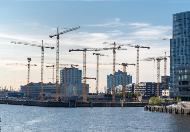 Construction site in the district Hafencity of Hamburg, Germany.. Credit: FrankHH / Shutterstock