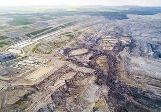 Aerial view of Turow coal mine in Poland, European Union. Credit: Peteri/Shutterstock