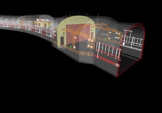Visualization of the BIM model of the connecting tunnel for Stockholm metro. Credit: Implenia